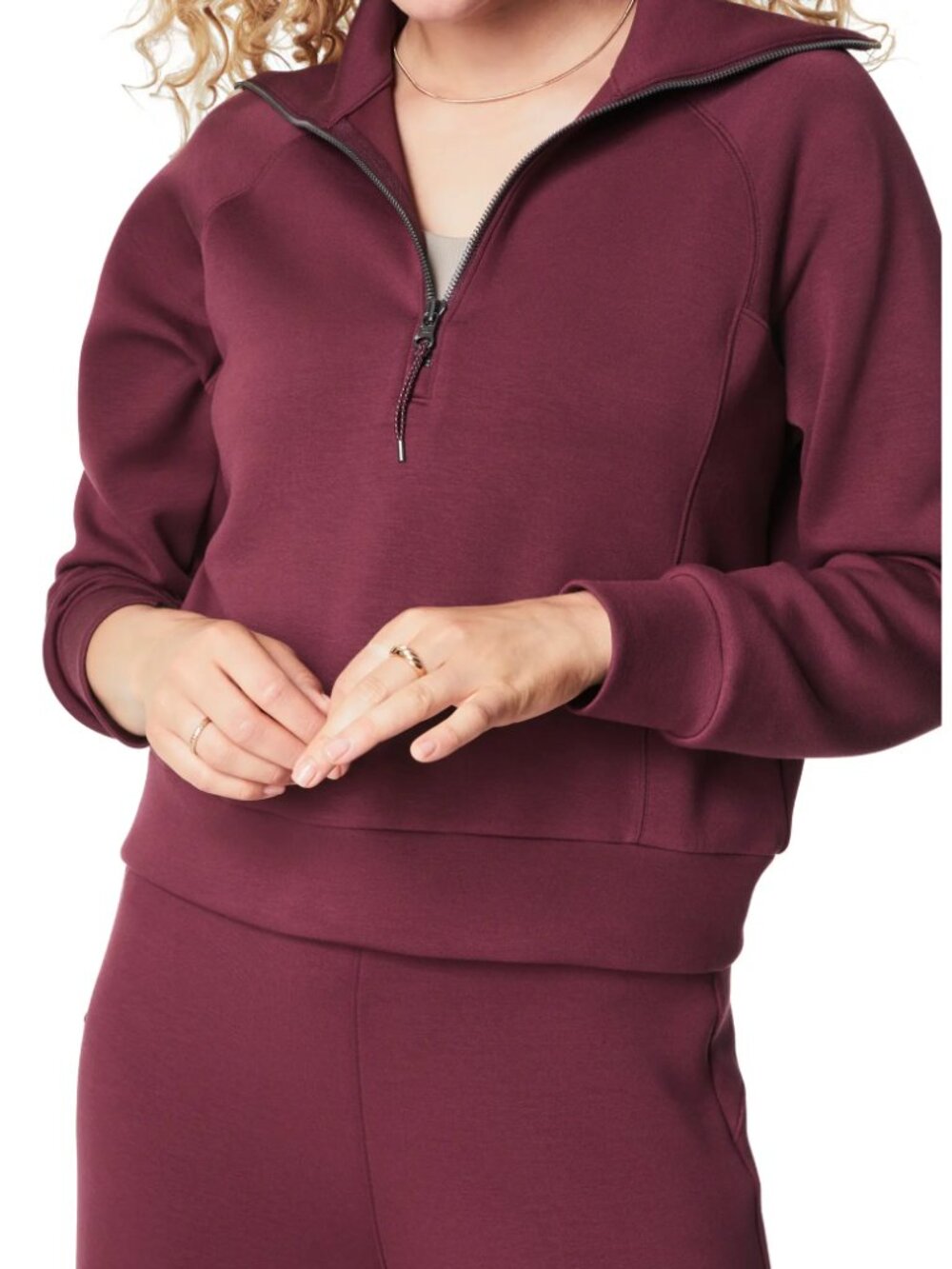 SPANX AirEssentials Half Zip Sweatshirt in Ironstone XS